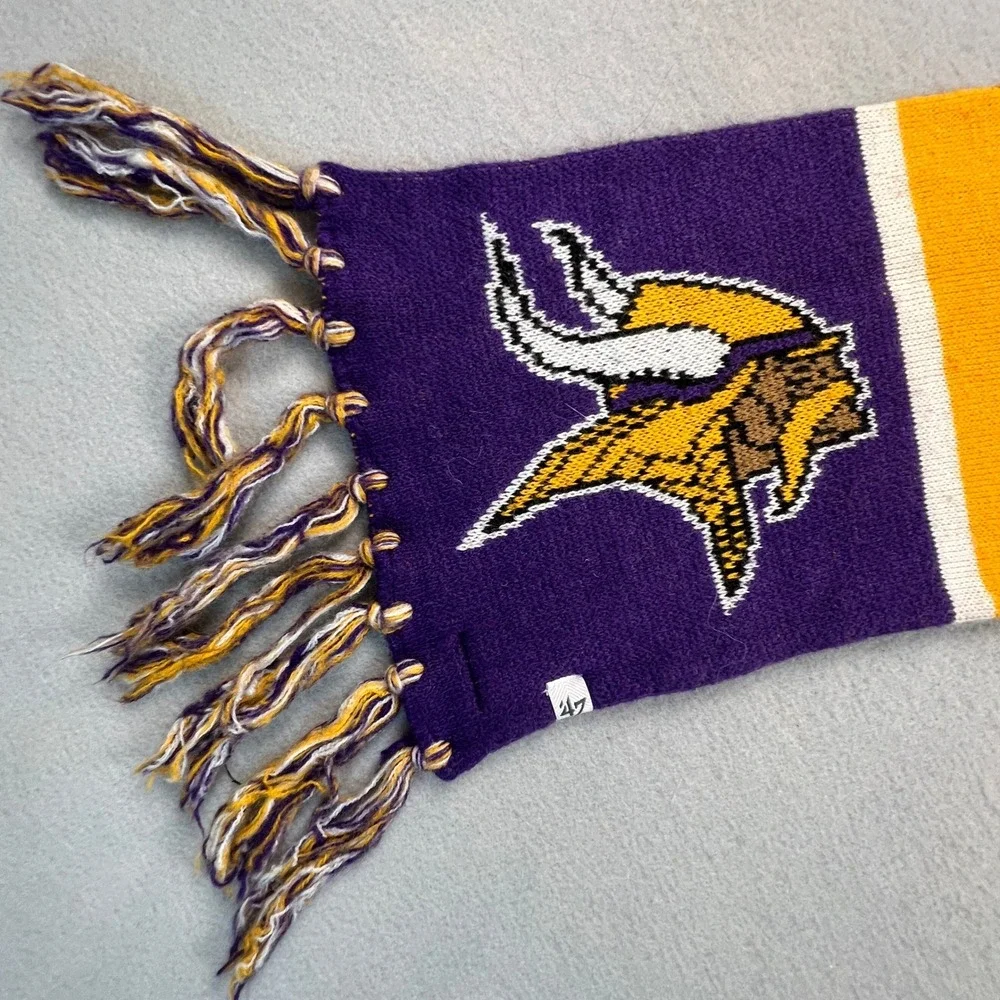 47 Brand Minnesota Vikings Scarf Skol Purple NFL Football Winter Fan Gear Thor